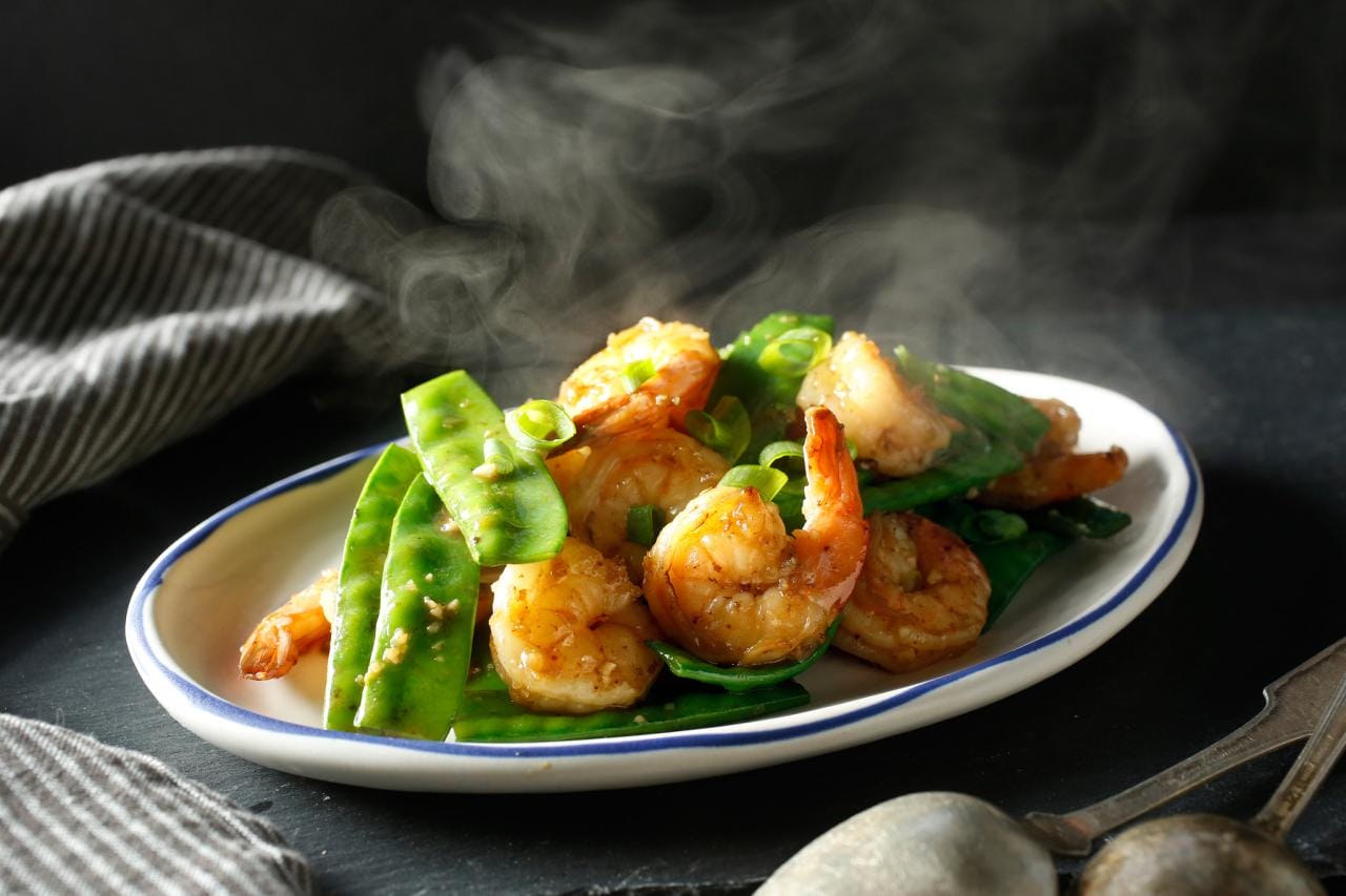 Stir-fried Shrimp with Snow Peas