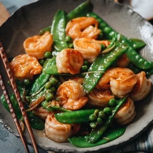 Stir-fried Shrimp with Snow Peas